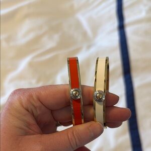Elegant Orange and Cream Bangle Set